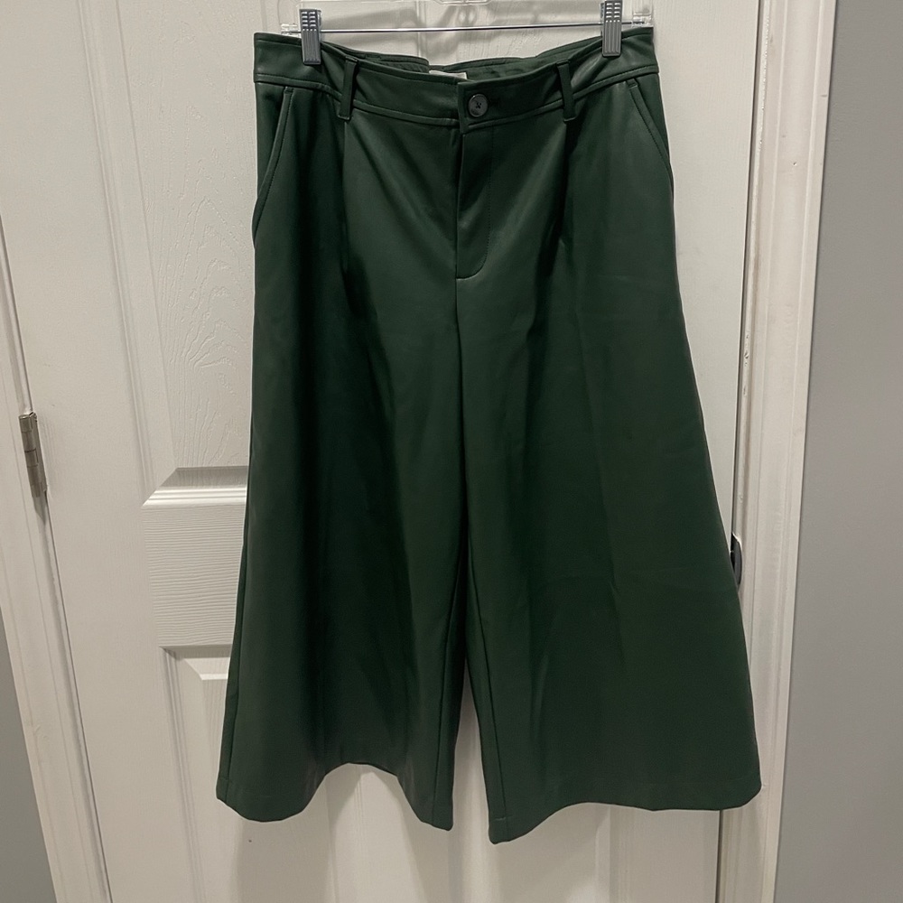NWT Anthropologie Faux Leader Wide -Leg Culottes - Picture 6 of 9